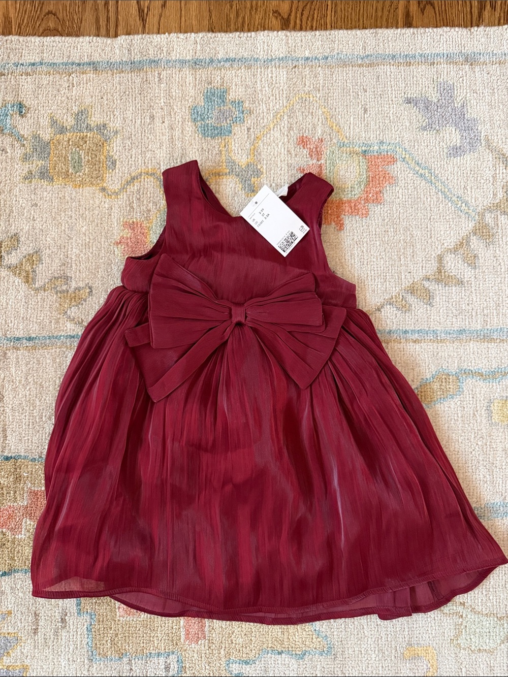 H&M Burgundy Bow-Front Girls Dress